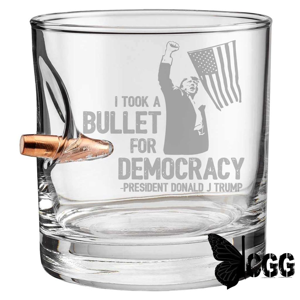 Trump Whiskey Glass Bullet For Democracy / No Handmade