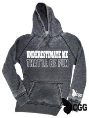 Underestimate Me Distressed Hoodie Sm / Dark Smoke