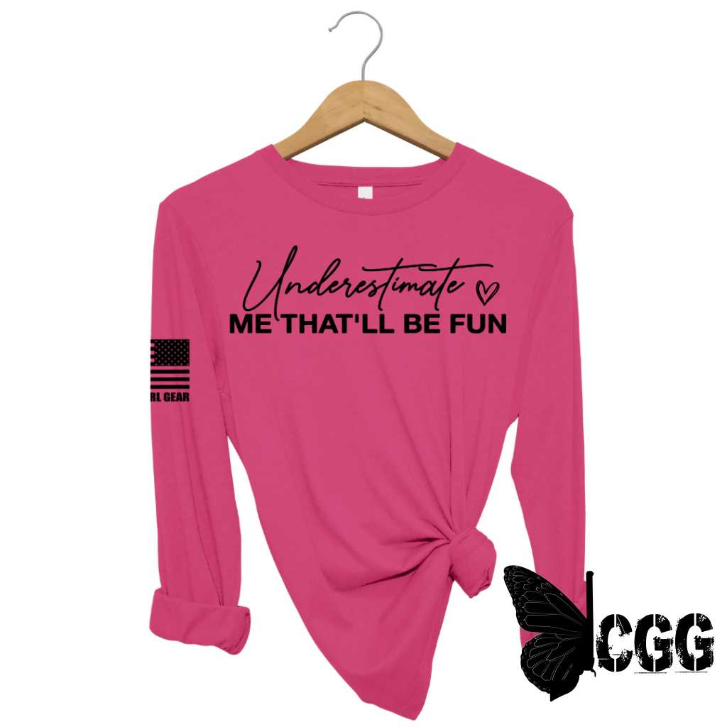 Underestimate Me Long Sleeve Berry / Xs