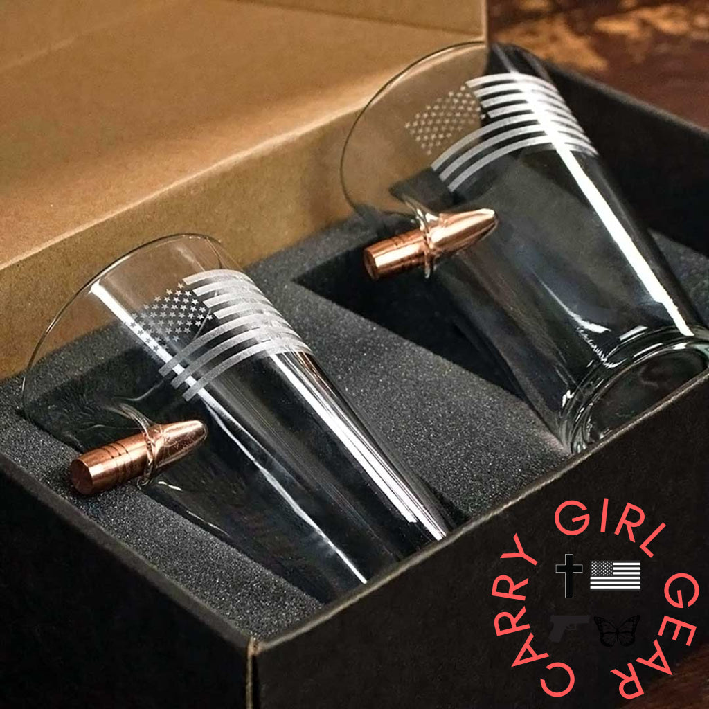 Us Flag Pint Glass - 16Oz Yes Handmade