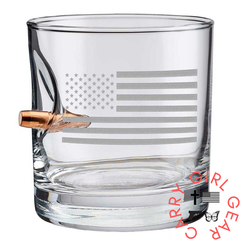 Us Flag Rocks Glass - 11Oz No Handmade