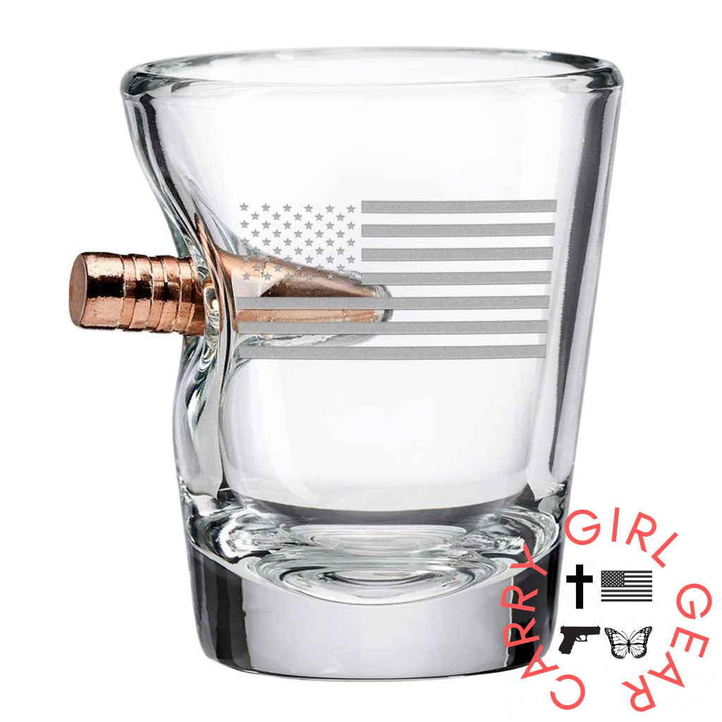 Us Flag Shot Glass - 2Oz