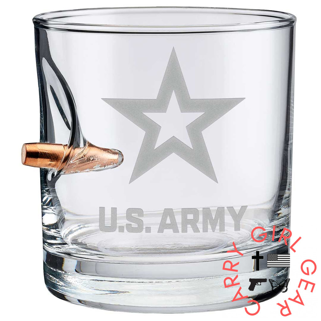 Us Military Glasses Bullet / Army 11Oz Rocks Glass Handmade