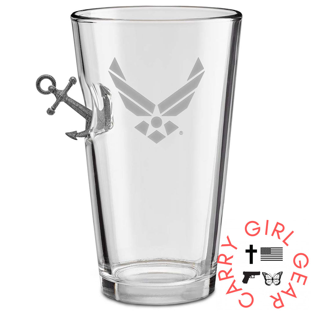 Us Military Glasses Anchor / Air Force 16Oz Pint Glass Handmade