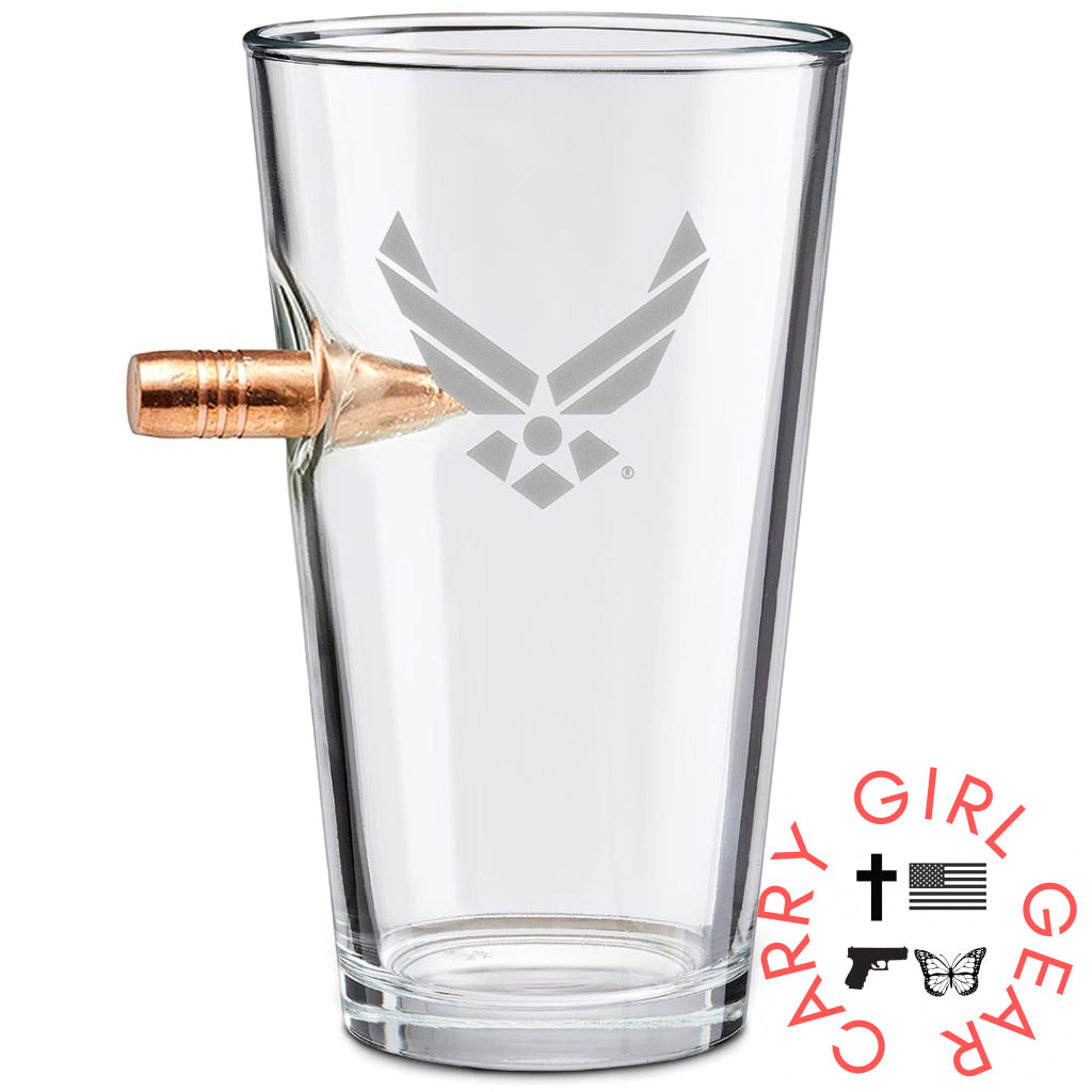 Us Military Glasses Bullet / Air Force 16Oz Pint Glass Handmade