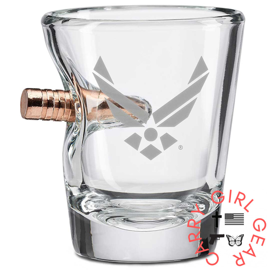 Us Military Glasses Bullet / Air Force 2Oz Shot Glass Handmade