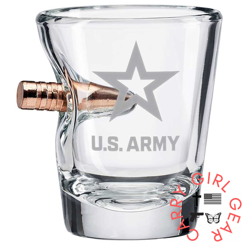 Us Military Glasses Bullet / Army 2Oz Shot Glass Handmade
