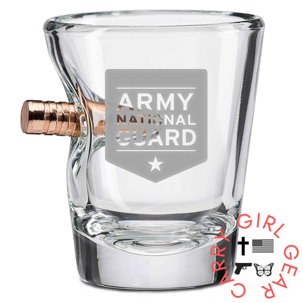 Us Military Glasses Bullet / Army National Guard 2Oz Shot Glass Handmade