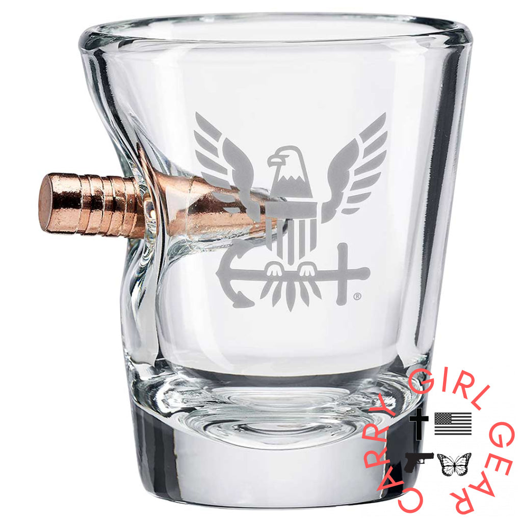 Us Military Glasses Bullet / Navy 2Oz Shot Glass Handmade