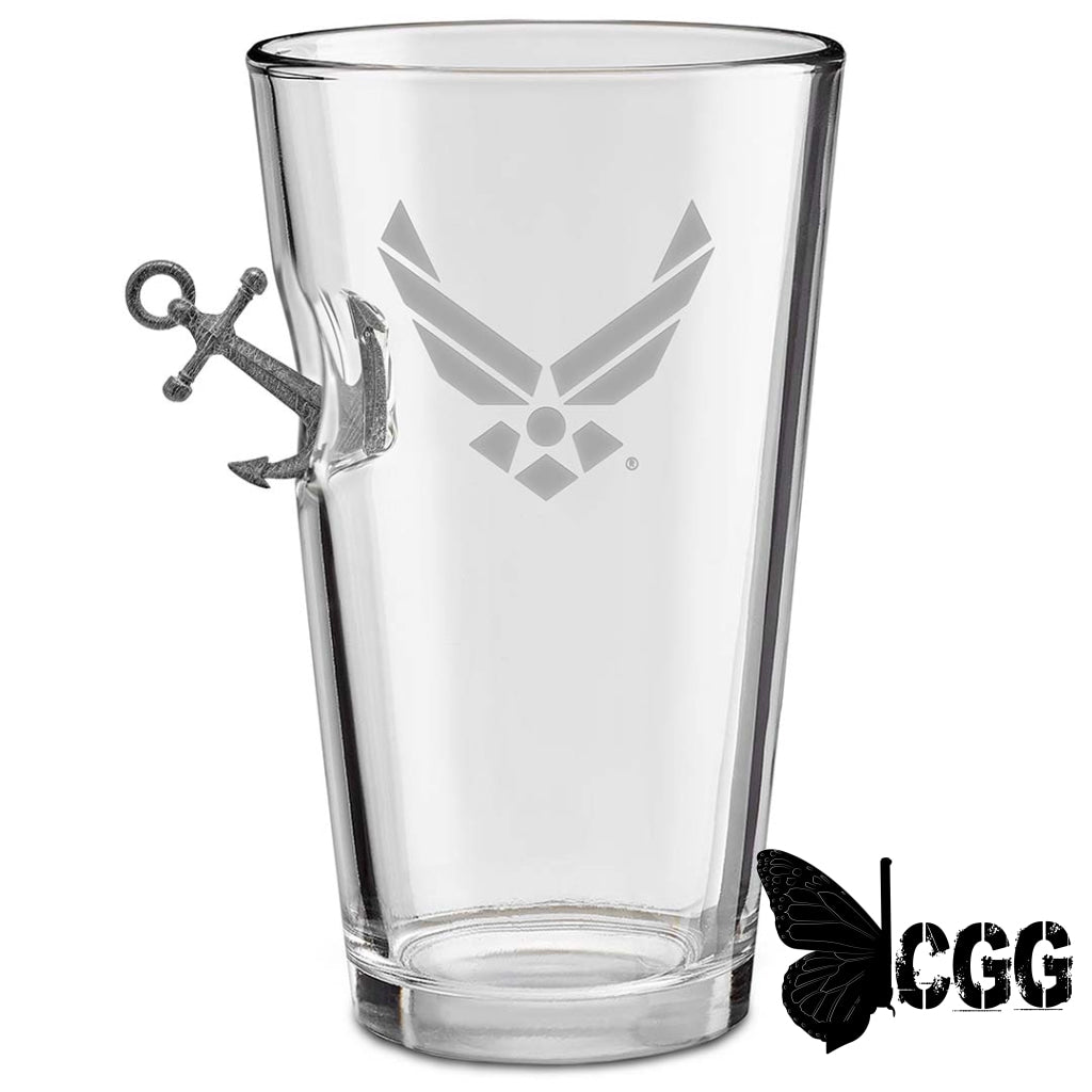 Us Military Glasses Anchor / Air Force 16Oz Pint Glass Handmade