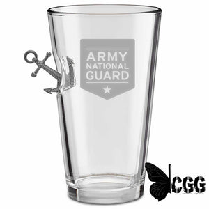 Us Military Glasses Anchor / Army National Guard 16Oz Pint Glass Handmade