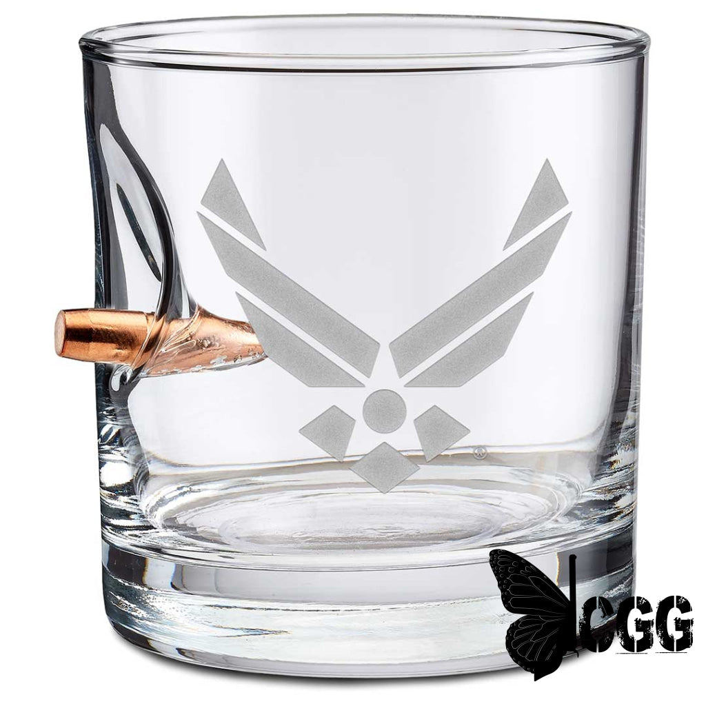 Us Military Glasses Bullet / Air Force 11Oz Rocks Glass Handmade