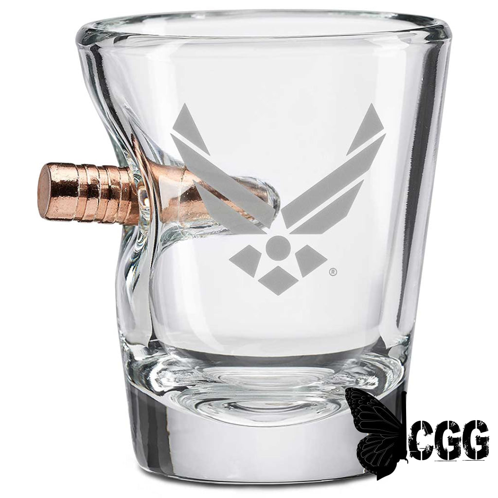 Us Military Glasses Bullet / Air Force 2Oz Shot Glass Handmade