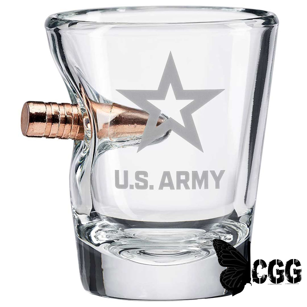 Us Military Glasses Bullet / Army 2Oz Shot Glass Handmade