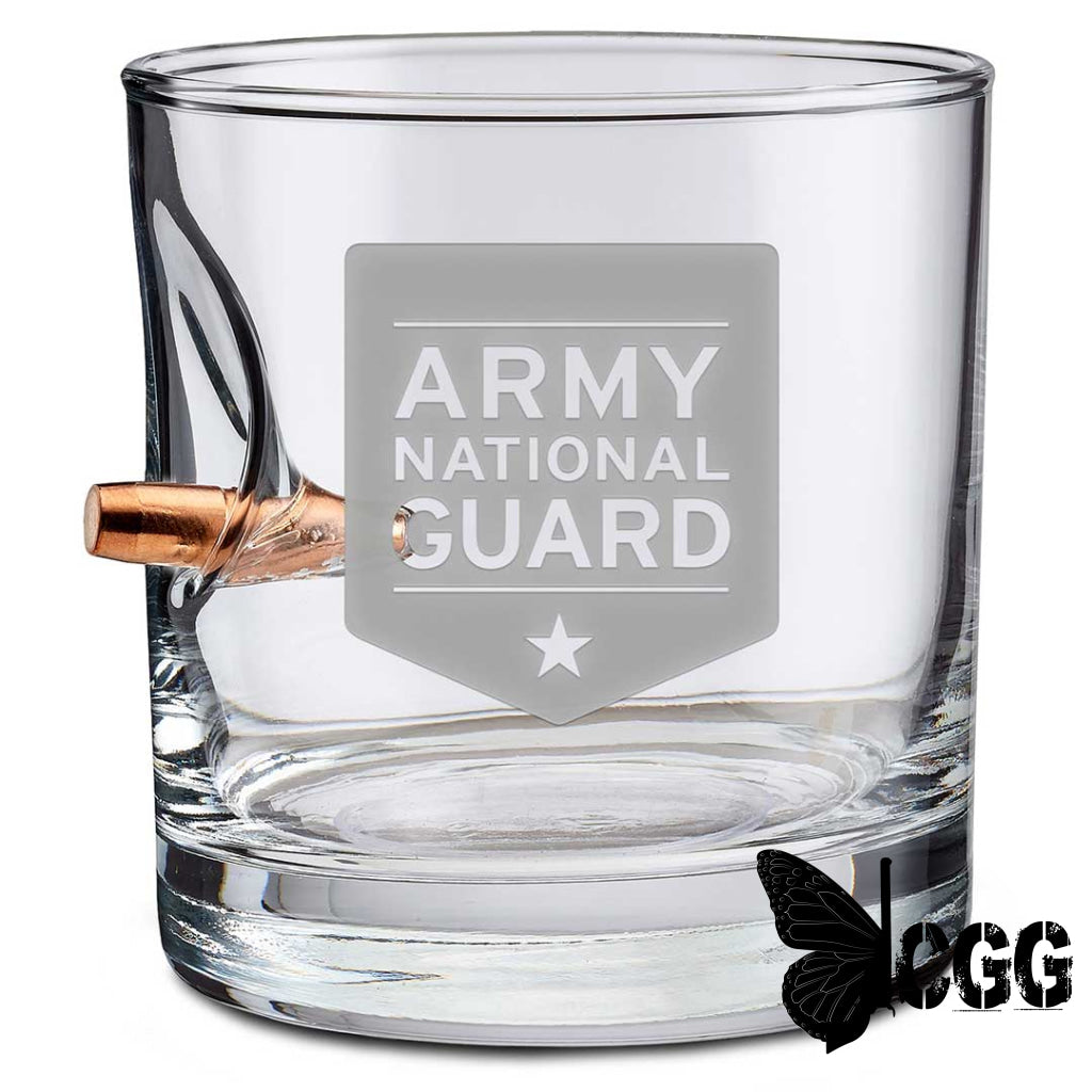 Us Military Glasses Bullet / Army National Guard 11Oz Rocks Glass Handmade