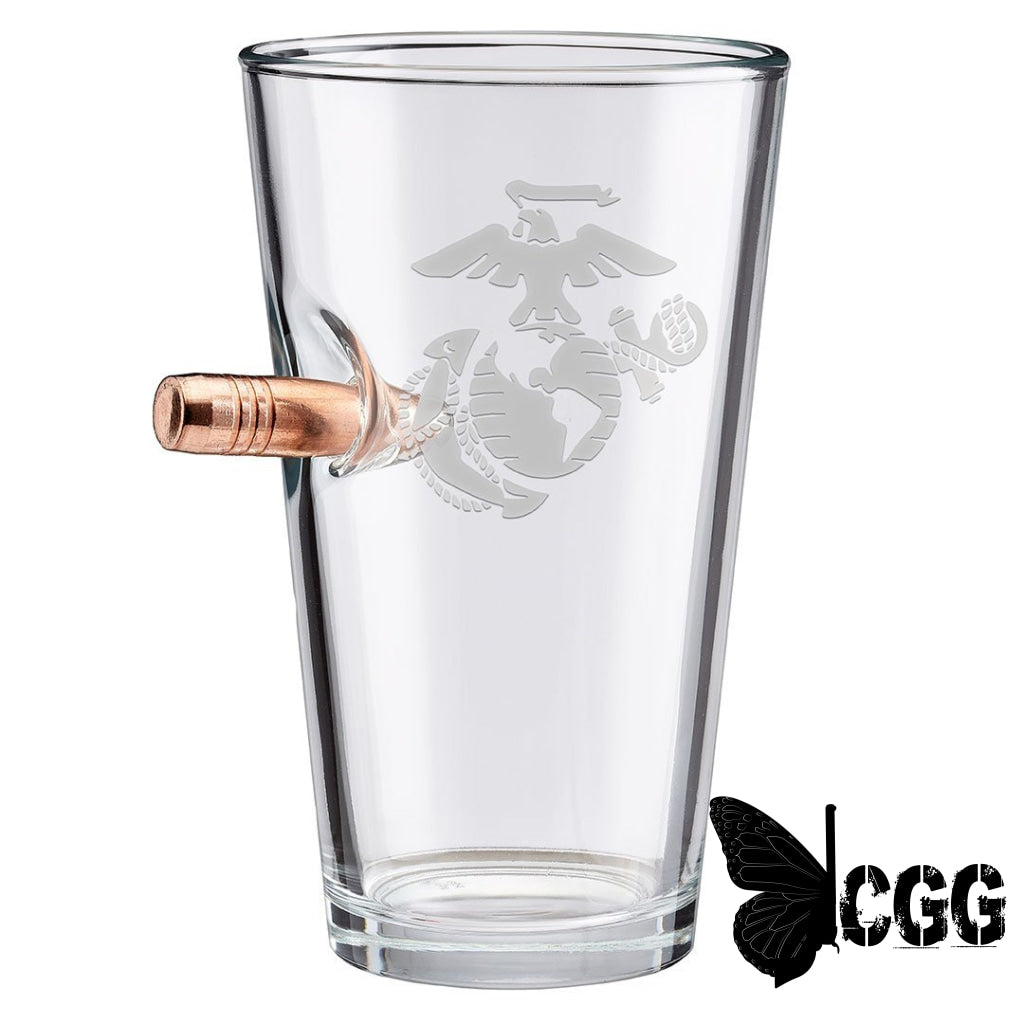 Us Military Glasses Bullet / Marine Corps 16Oz Pint Glass Handmade