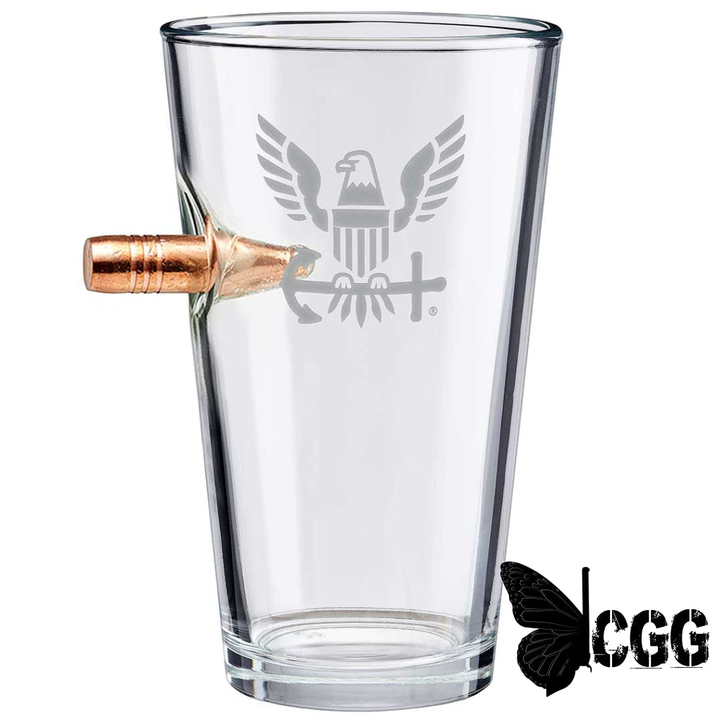 Us Military Glasses Bullet / Navy 16Oz Pint Glass Handmade