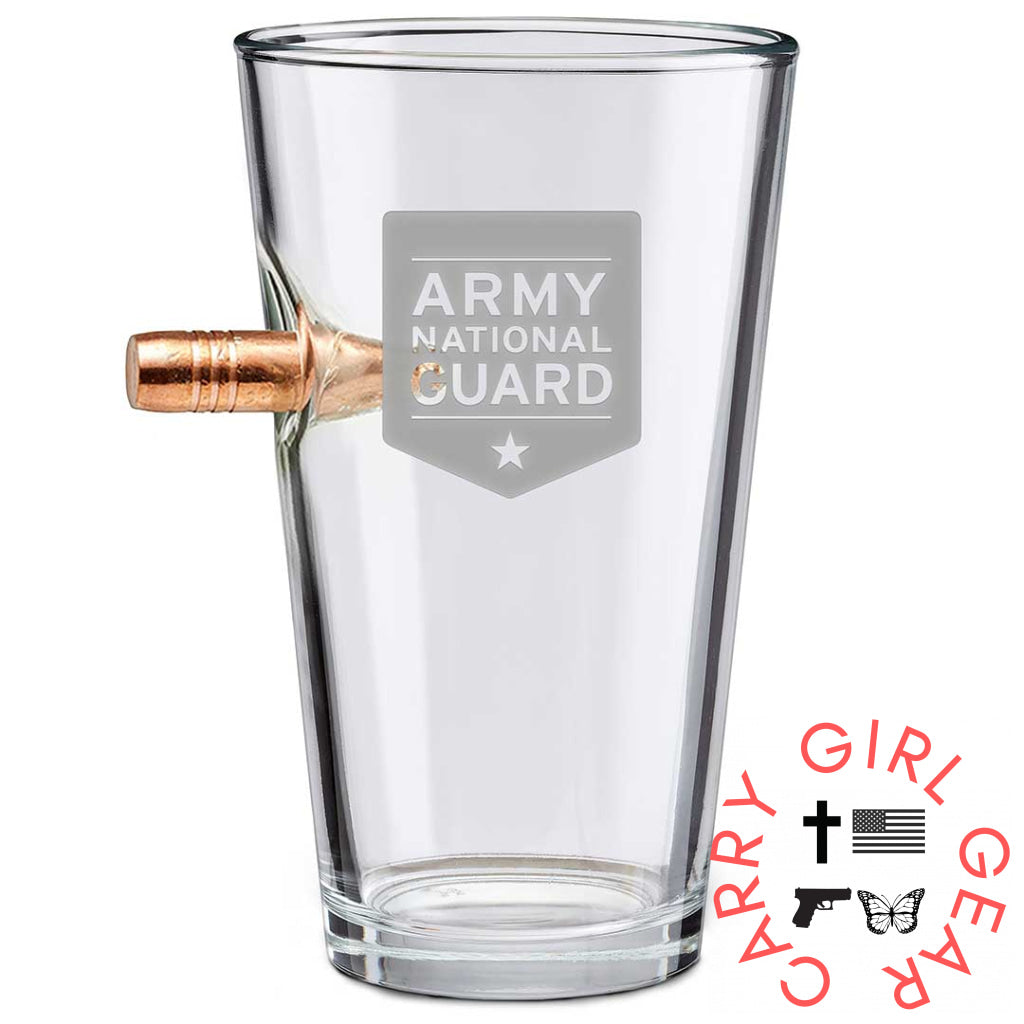 Us Military Glasses Bullet / Army National Guard 16Oz Pint Glass Handmade