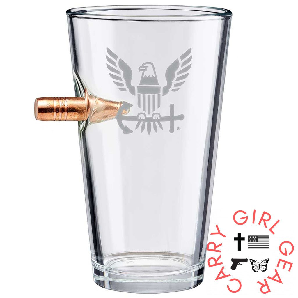 Us Military Glasses Bullet / Navy 16Oz Pint Glass Handmade