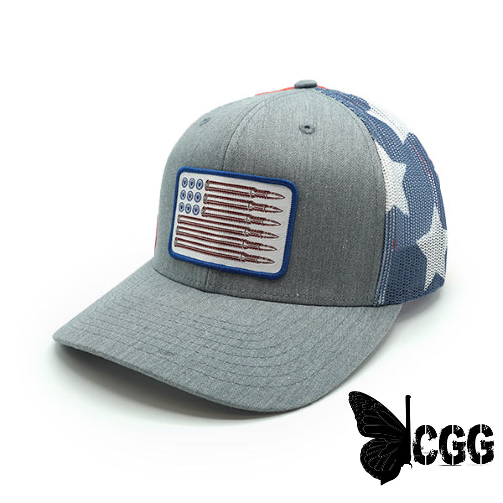 Usa Bullet Flag Woven Patch Hat Heather Stars And Stripes / One Size Curved Bill Snapback Nc - Hats