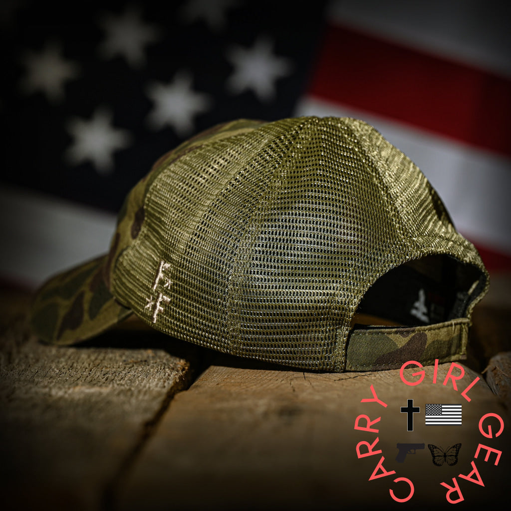 Vintage Frog Skin Camo American Flag Range Hat Hats