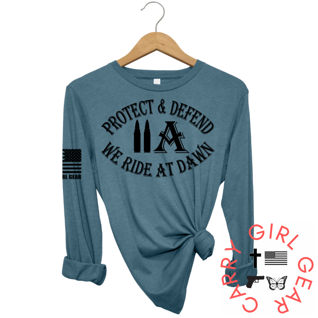 We Ride At Dawn Long Sleeve Deep Teal / Xs