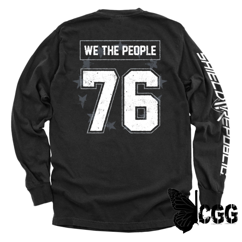 We The People 76 Jersey Black / S Comfort Colors Long Sleeve Nc - Apparel