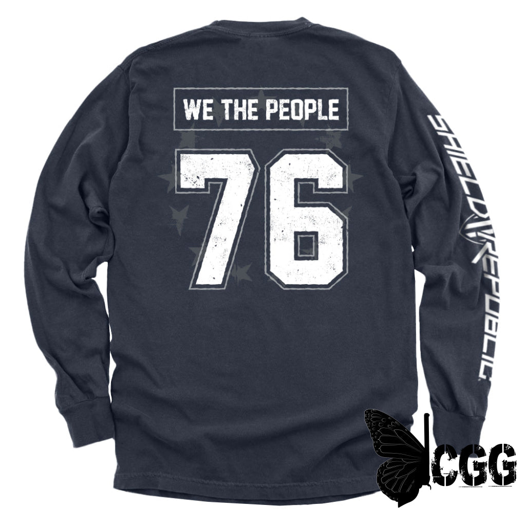 We The People 76 Jersey True Navy / S Comfort Colors Long Sleeve Nc - Apparel