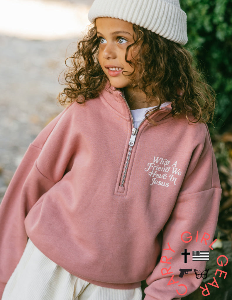 What a Friend in Jesus Kids Half-Zip Kids Jacket