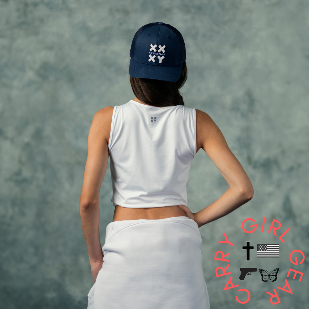 White Logo Trucker Cap on Navy Navy with White Logo ONE