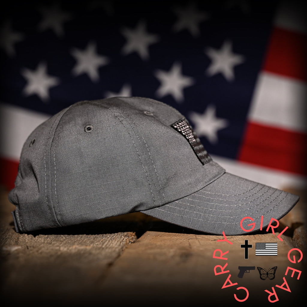 Wolf Grey Full Fabric American Flag Range Hat Hats