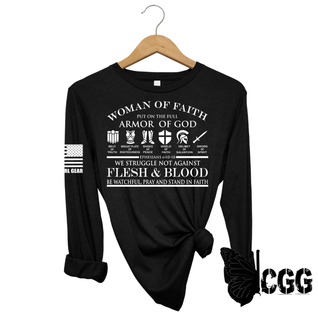 Woman Of Faith Long Sleeve Black / Xs