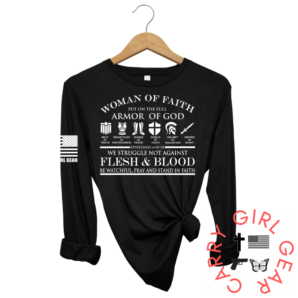 Woman Of Faith Long Sleeve Black / Xs
