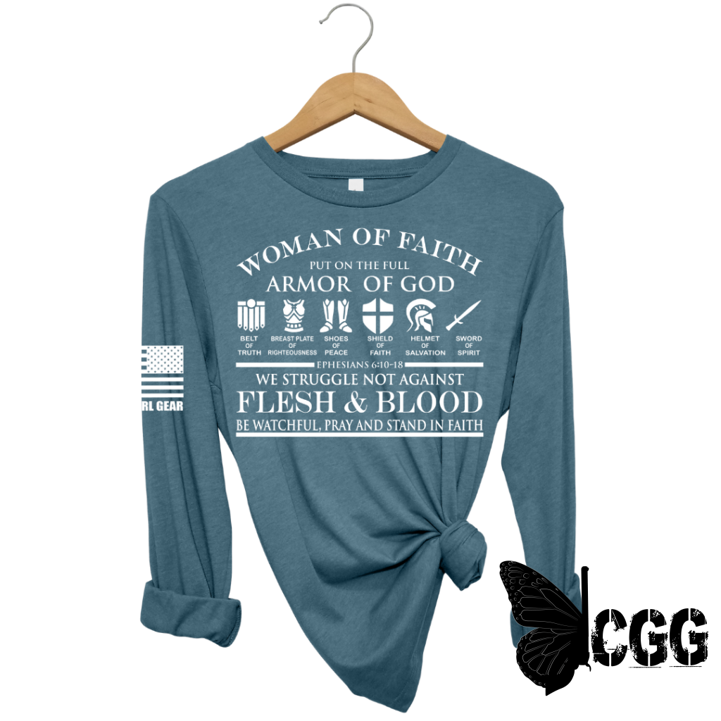 Woman Of Faith Long Sleeve Deep Teal / Xs