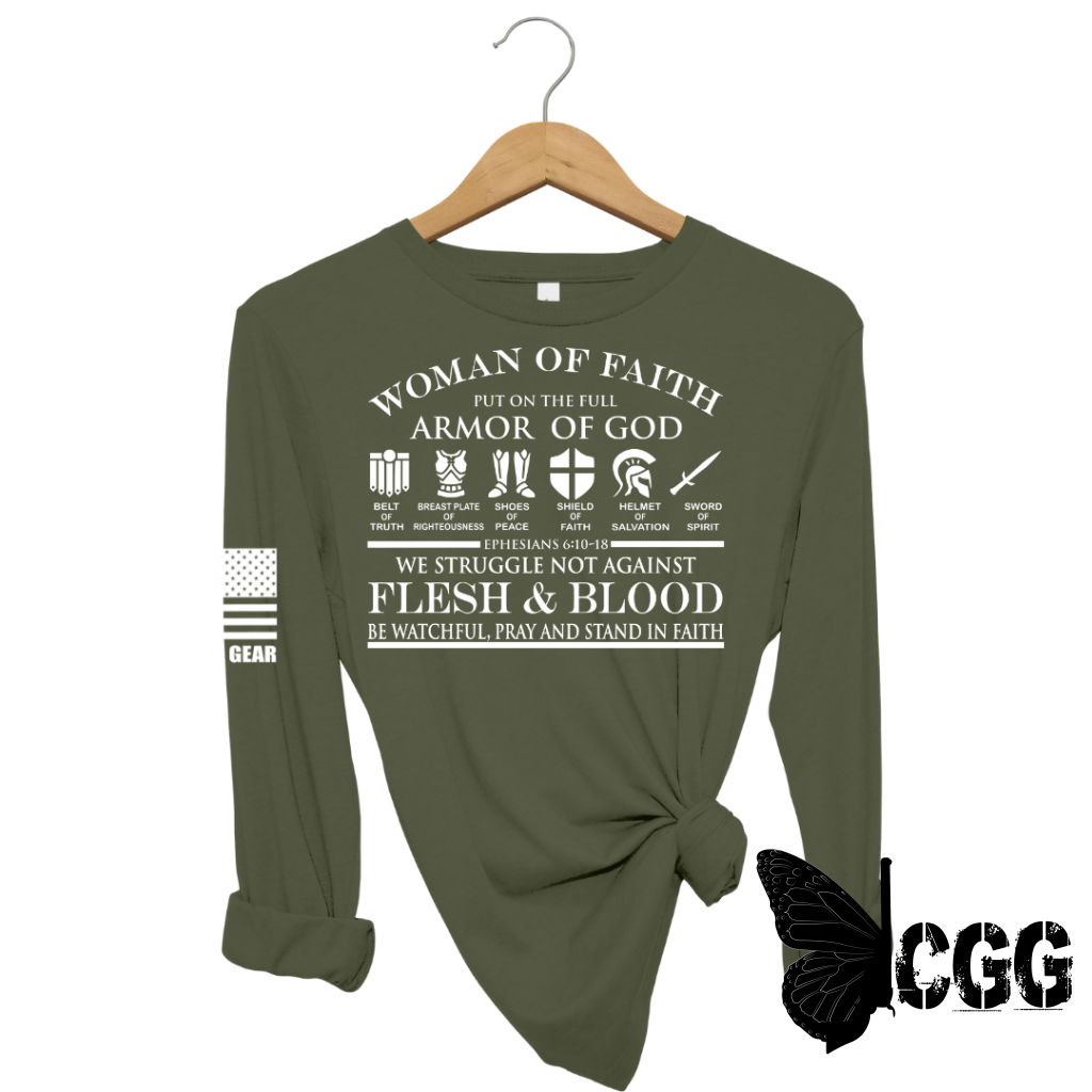 Woman Of Faith Long Sleeve Olive / Xs