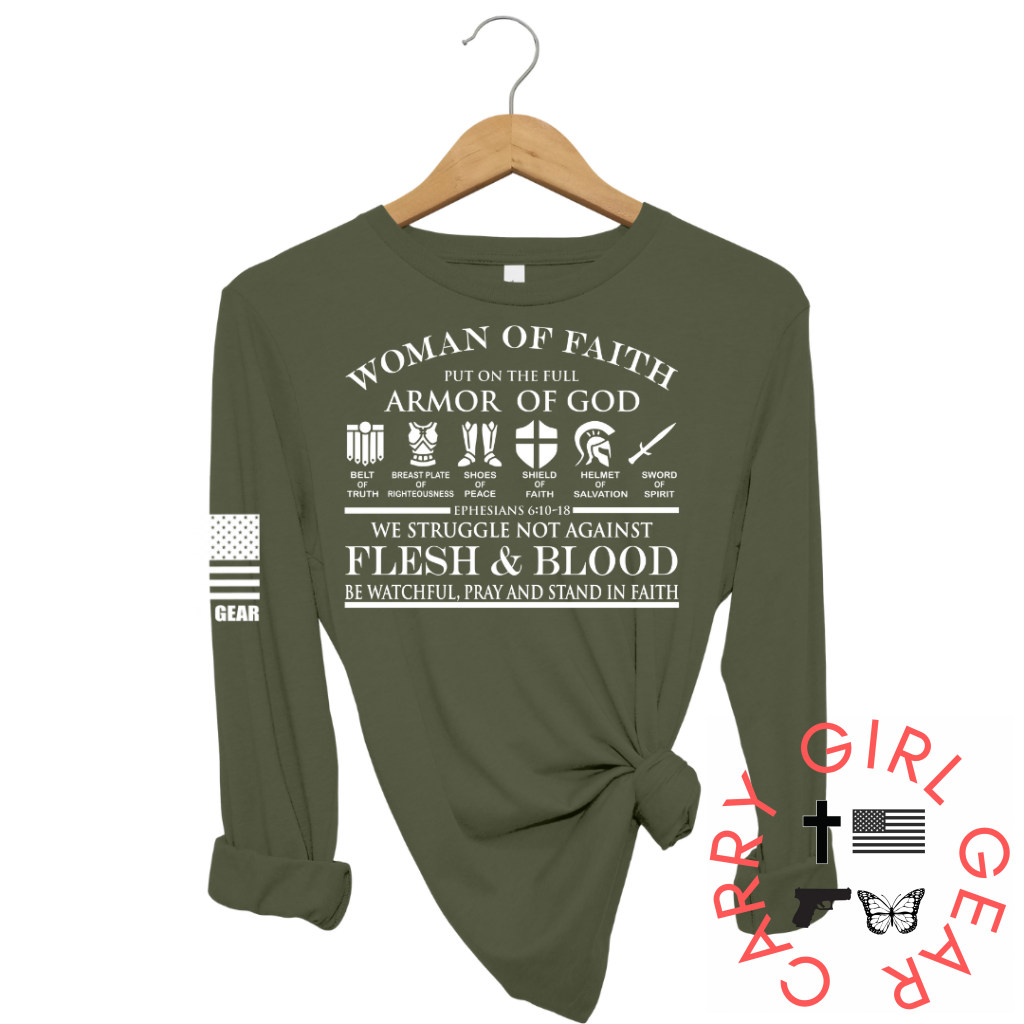 Woman Of Faith Long Sleeve Olive / Xs