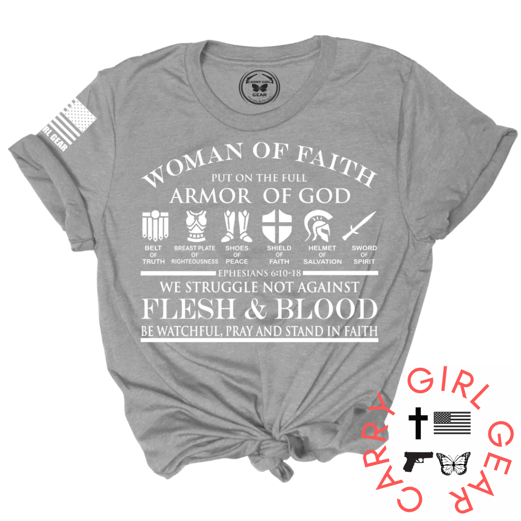Woman Of Faith Tee Xs / Steel Unisex Cut Cgg Perfect Tee