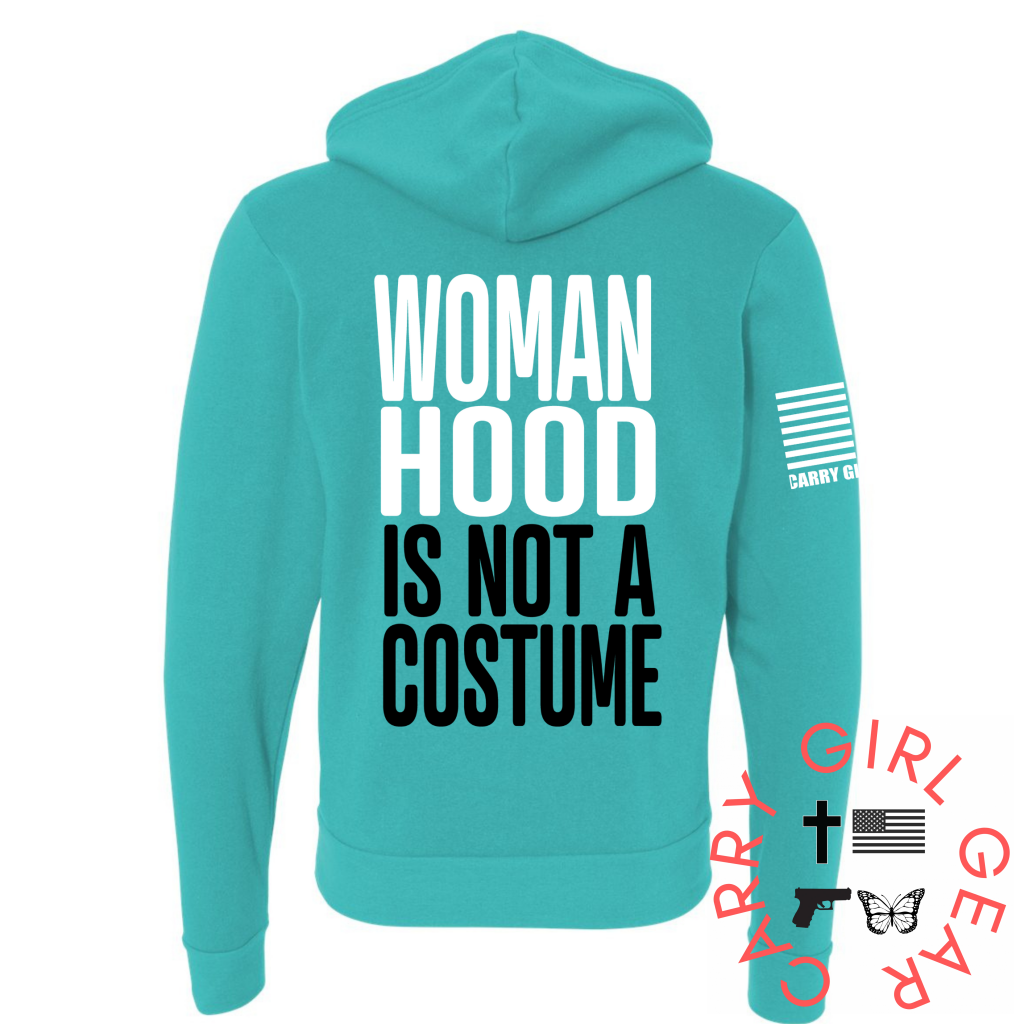 Womanhood Zippered Hoodie Teal / Xs