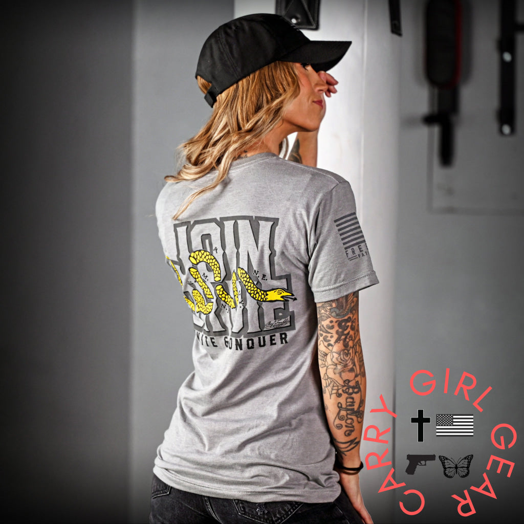 Women’s Boyfriend Fit Join Or Die Patriotic Tshirt T-Shirt