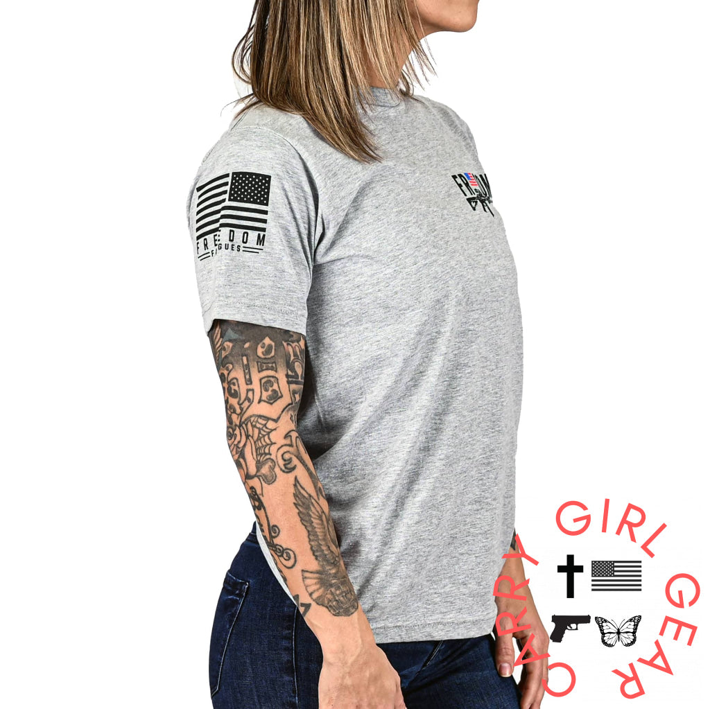 Women’s Freedom Stick Patriotic 2A Boyfriend Fit T-Shirt