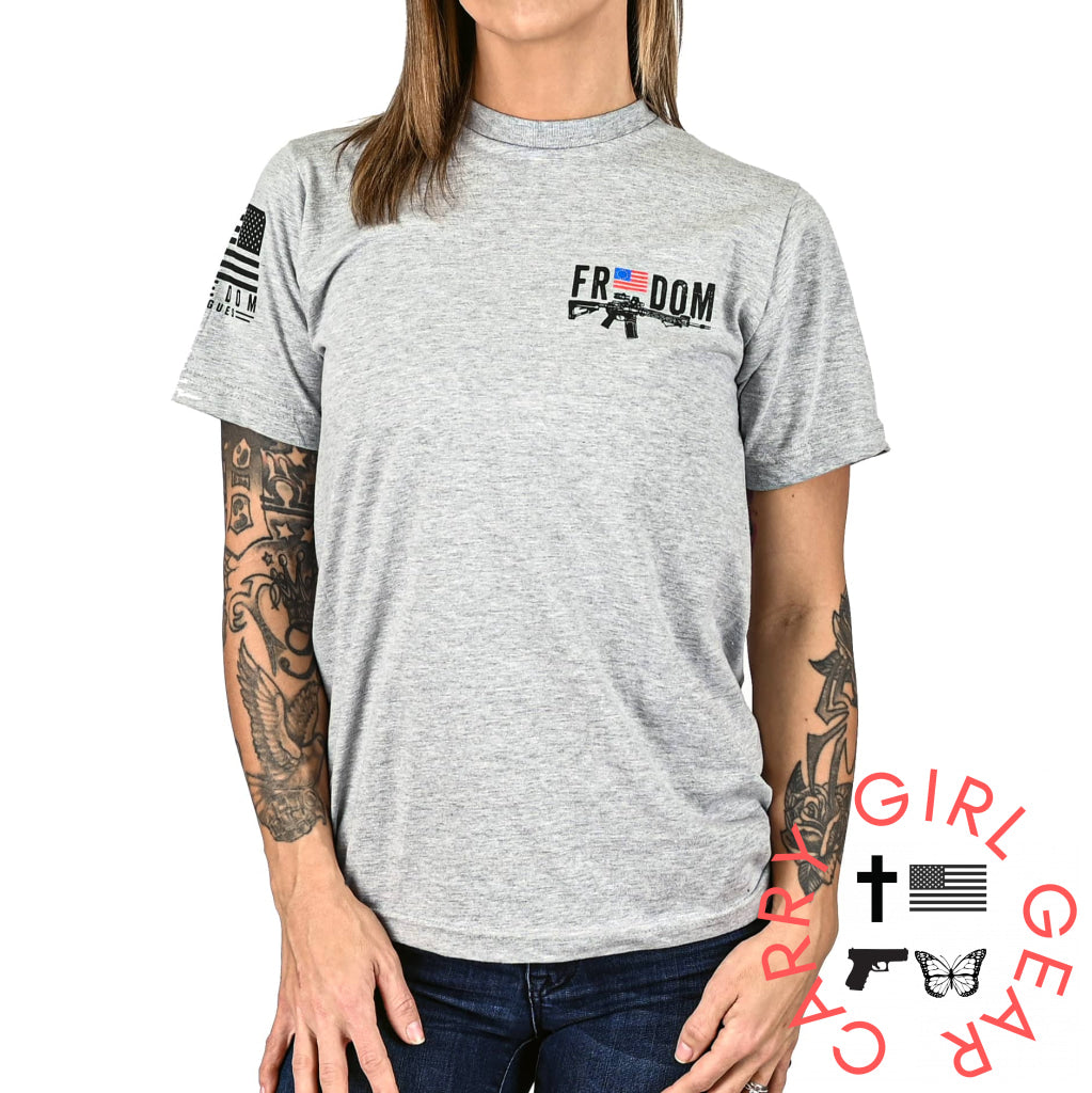 Women’s Freedom Stick Patriotic 2A Boyfriend Fit T-Shirt