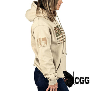 Women’s Heavyweight Oversized Arid Camo Flag Hoodie Sweatshirt