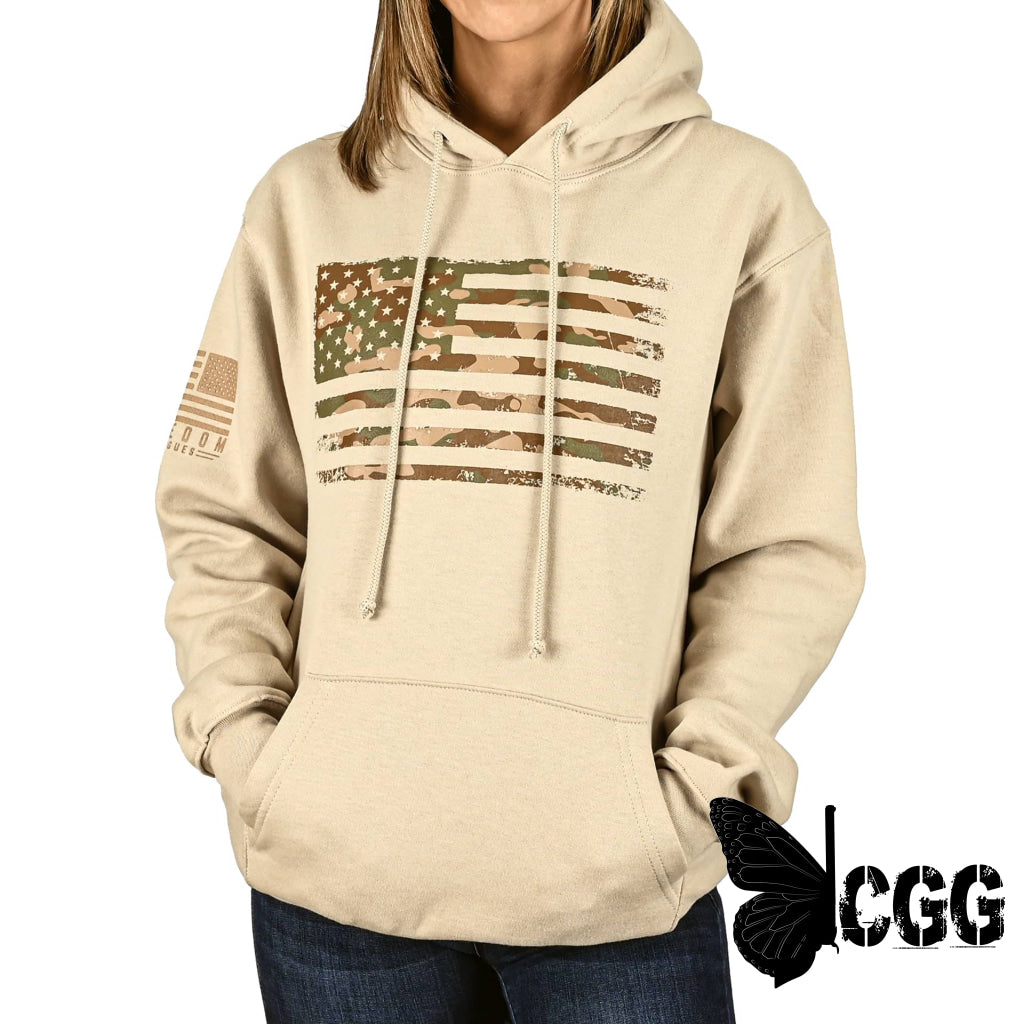 Women’s Heavyweight Oversized Arid Camo Flag Hoodie Sweatshirt