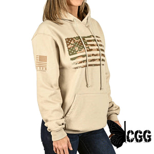 Women’s Heavyweight Oversized Arid Camo Flag Hoodie Sweatshirt