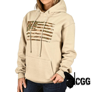 Women’s Heavyweight Oversized Arid Camo Flag Hoodie Sweatshirt