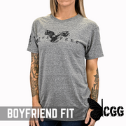 Women’s Live Free Boyfriend Fit Patriotic T-Shirt - Heather Gray