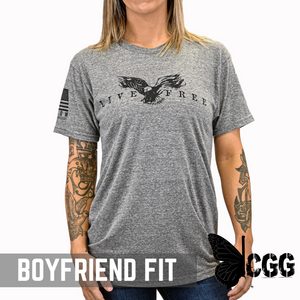 Women’s Live Free Boyfriend Fit Patriotic T-Shirt - Heather Gray Xs