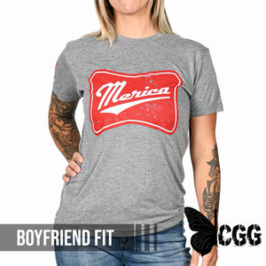 Women’s ’Merica Patriotic Boyfriend Fit T-Shirt