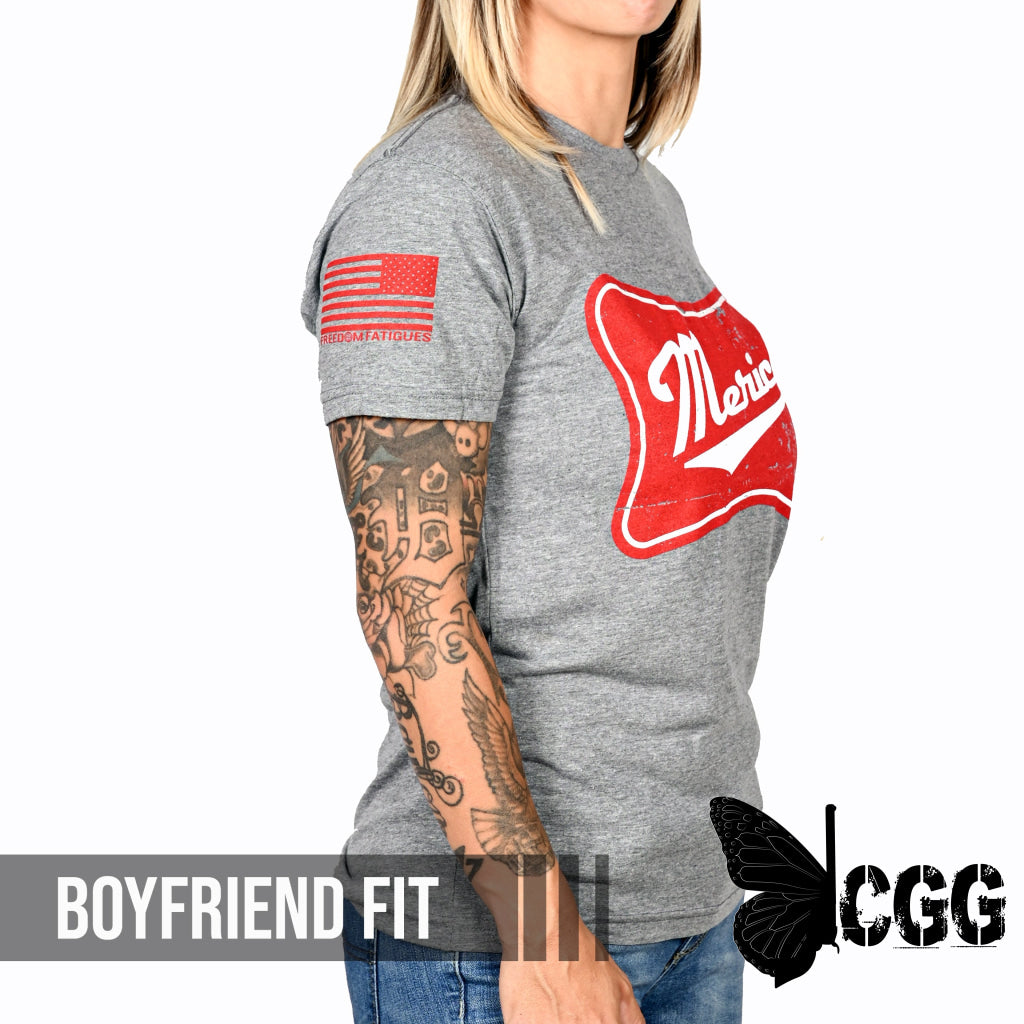 Women’s ’Merica Patriotic Boyfriend Fit T-Shirt