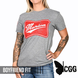 Women’s ’Merica Patriotic Boyfriend Fit T-Shirt Xs